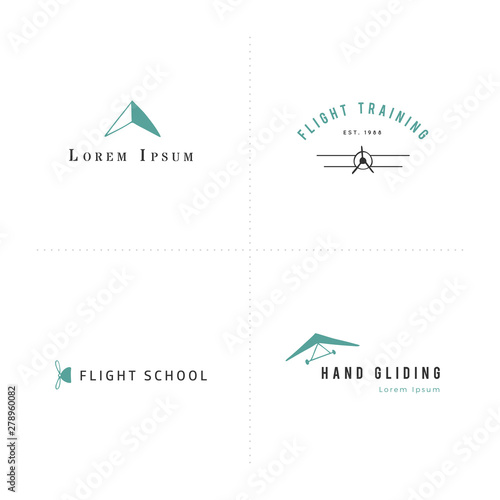 Vector sky sports colored elements. Set of hand drawn logo templates.
