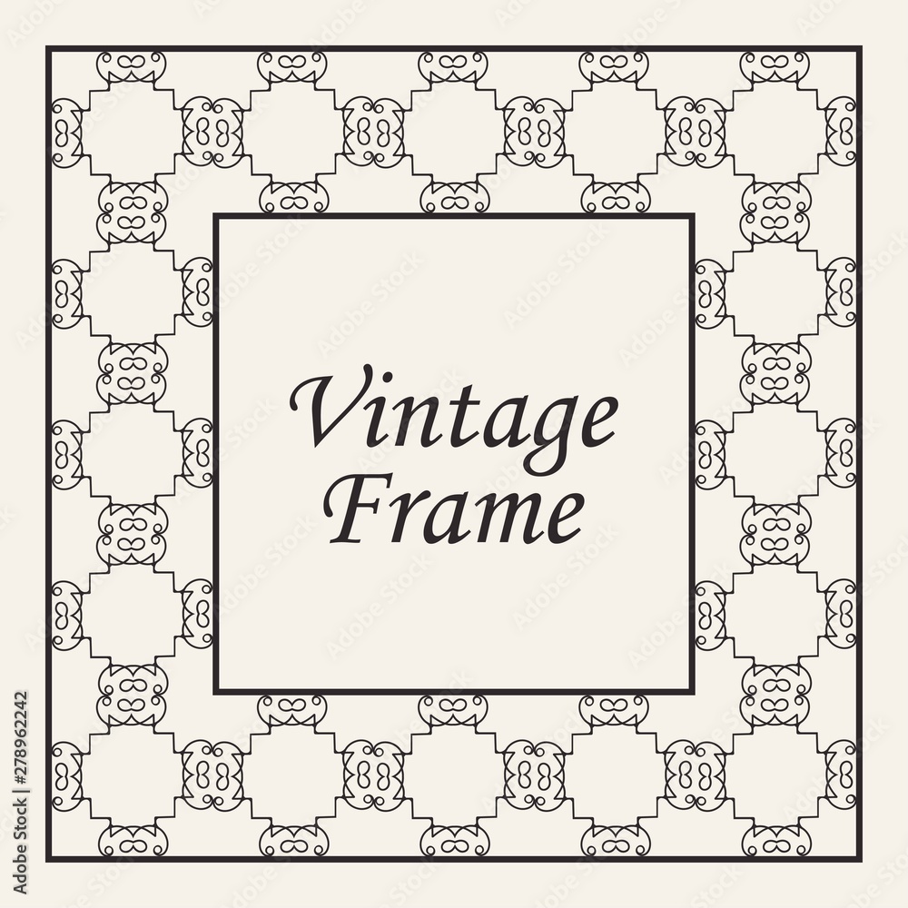Decorative frame and border in rectangle proportions. Retro vintage ornamental modern art deco luxury element for design. Decorative frame and border in rectangle proportions. Retro vintage ornamental modern art deco luxury element for design.