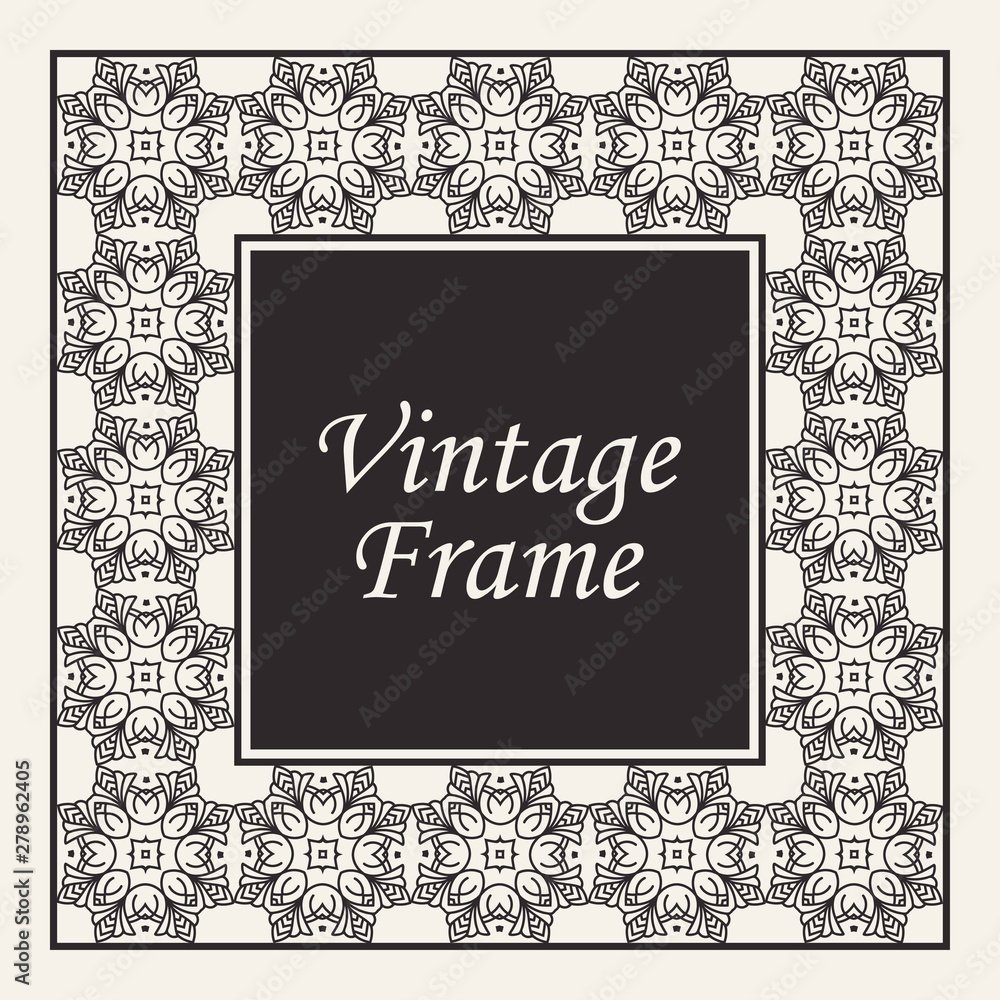 Decorative frame and border in rectangle proportions. Retro vintage ornamental modern art deco luxury element for design. Decorative frame and border in rectangle proportions. Retro vintage ornamental modern art deco luxury element for design.