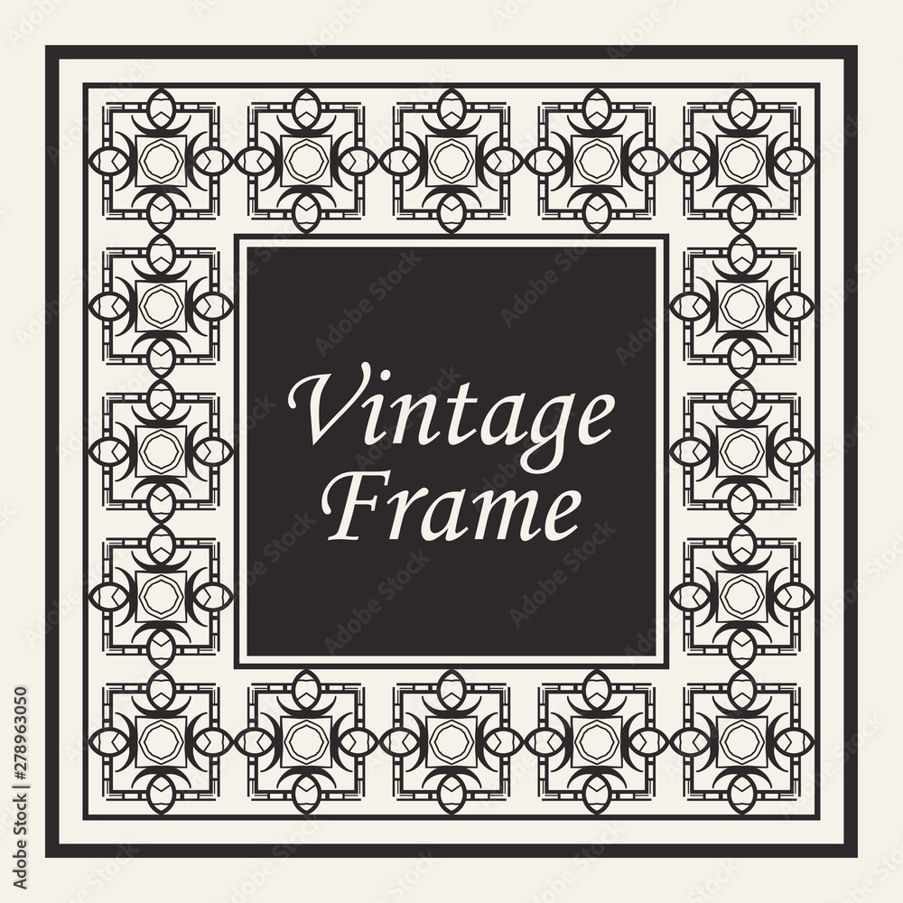 Decorative frame and border in rectangle proportions. Retro vintage ornamental modern art deco luxury element for design. Decorative frame and border in rectangle proportions. Retro vintage ornamental modern art deco luxury element for design.