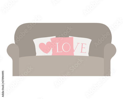 comfortable sofa in living room with white background
