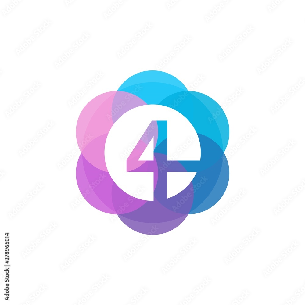 Colorful Number Logo Inspirations Template