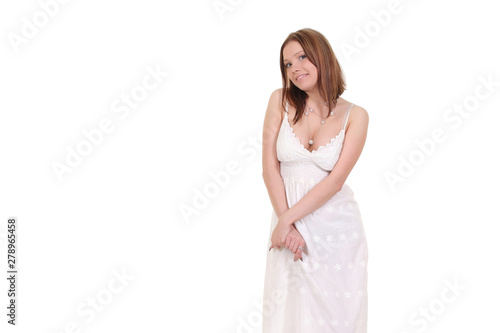 young beautiful girl in a white nightgown © zhagunov_a