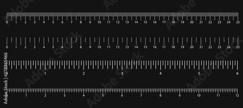 Set of size indicators with different unit distances. Abstract graphic element. Vector illustration