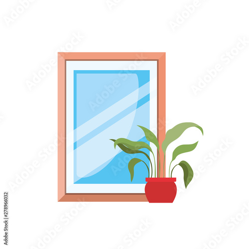 portrait and houseplant isolated icon