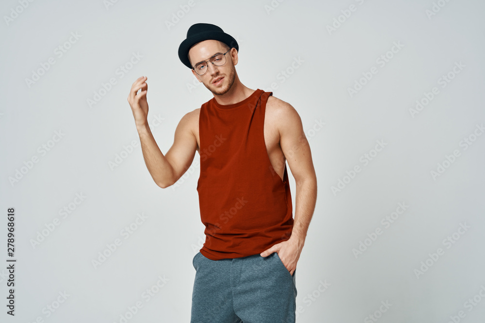 portrait of young man with sunglasses portrait of young man with sunglasses