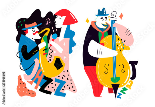 Sticker Two abstract Jazz posters
