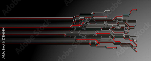 Abstract technology circuit board. Communication concept. Template for science presentation. Vector illustration.