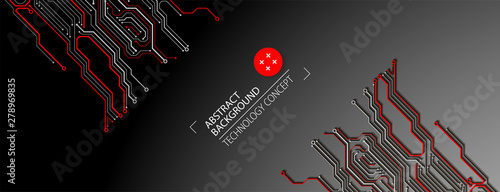 Abstract technology circuit board. Communication concept. Template for science presentation. Vector illustration.