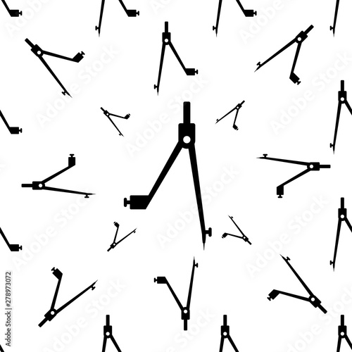 Drawing Compass Icon Seamless Pattern
