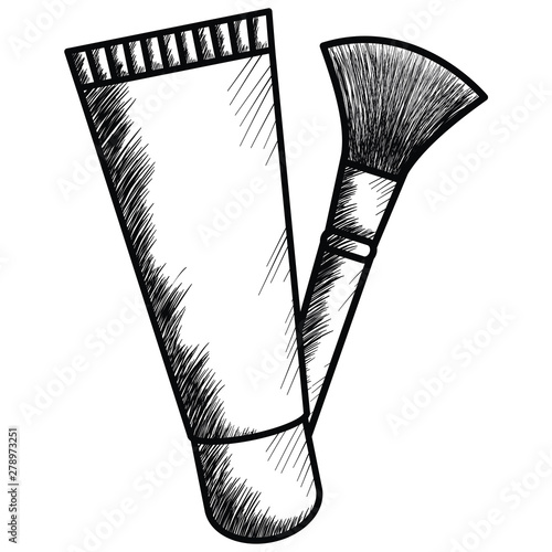 make up brush and bright drawing photo