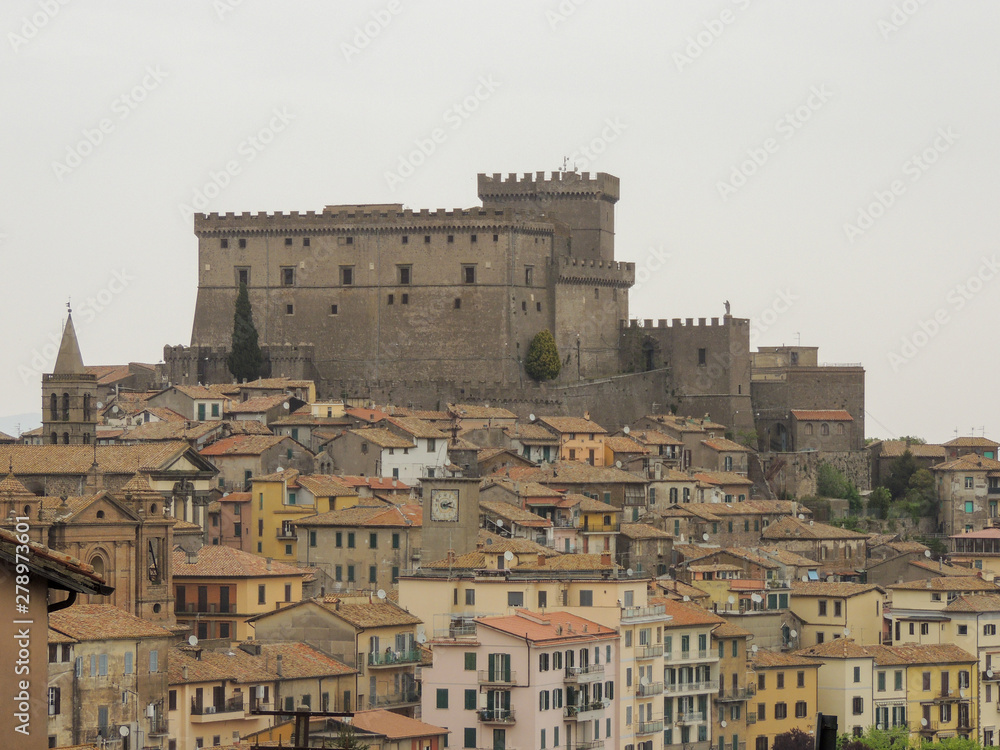 View of the town of Soriano nel Cimino with the Medieval 