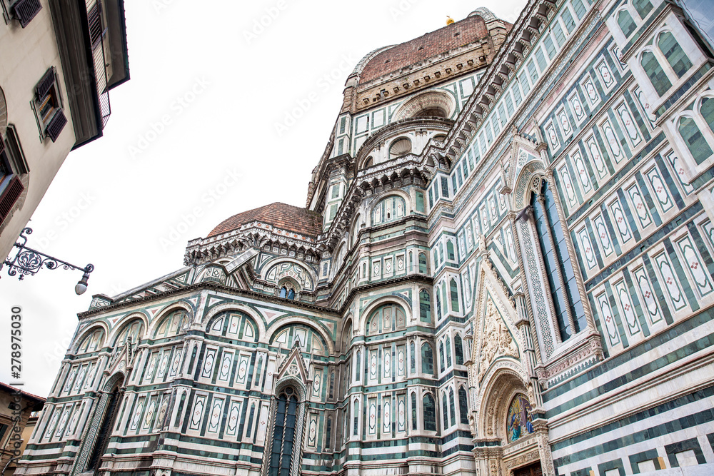 Facade of the beautiful Florence Cathedral consecrated in 1436