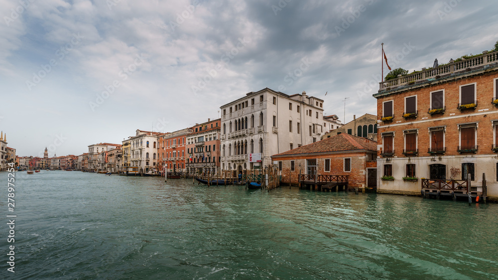 Old houses at the Grand Canal of Venice Italy
