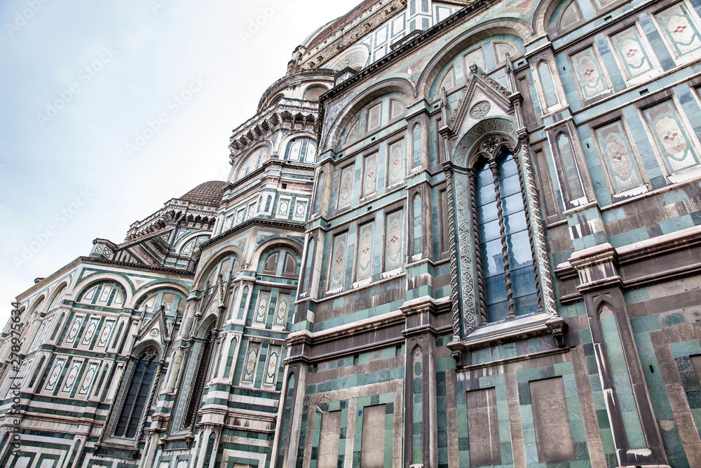 Facade of the beautiful Florence Cathedral consecrated in 1436