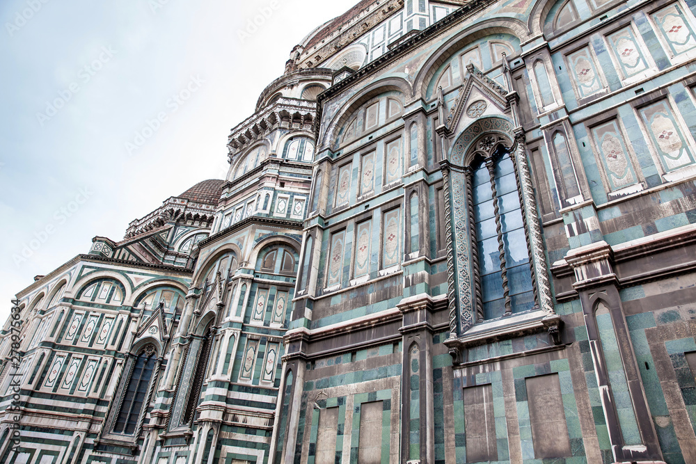 Facade of the beautiful Florence Cathedral consecrated in 1436 Facade of the beautiful Florence Cathedral consecrated in 1436