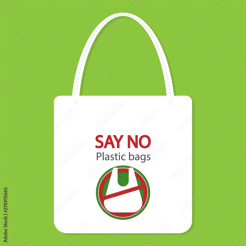 Ecology concept,eco-friendly fabric bag ideas.Vector illustration Ecology concept,eco-friendly fabric bag ideas.Vector illustration