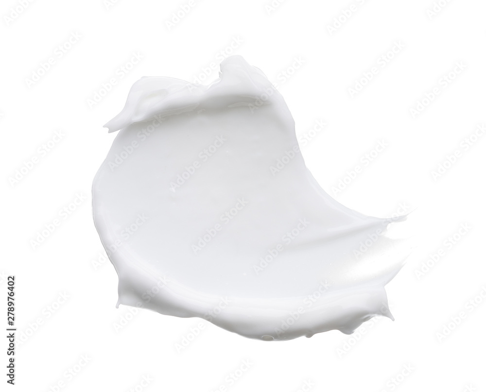 White smear and texture made with face clay or cream isolated on white background. White smear and texture made with face clay or cream isolated on white background.