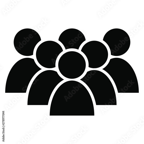 People vector icon . Group of people symbol illustration. businessman group logo. Multiple users silhouette icon.