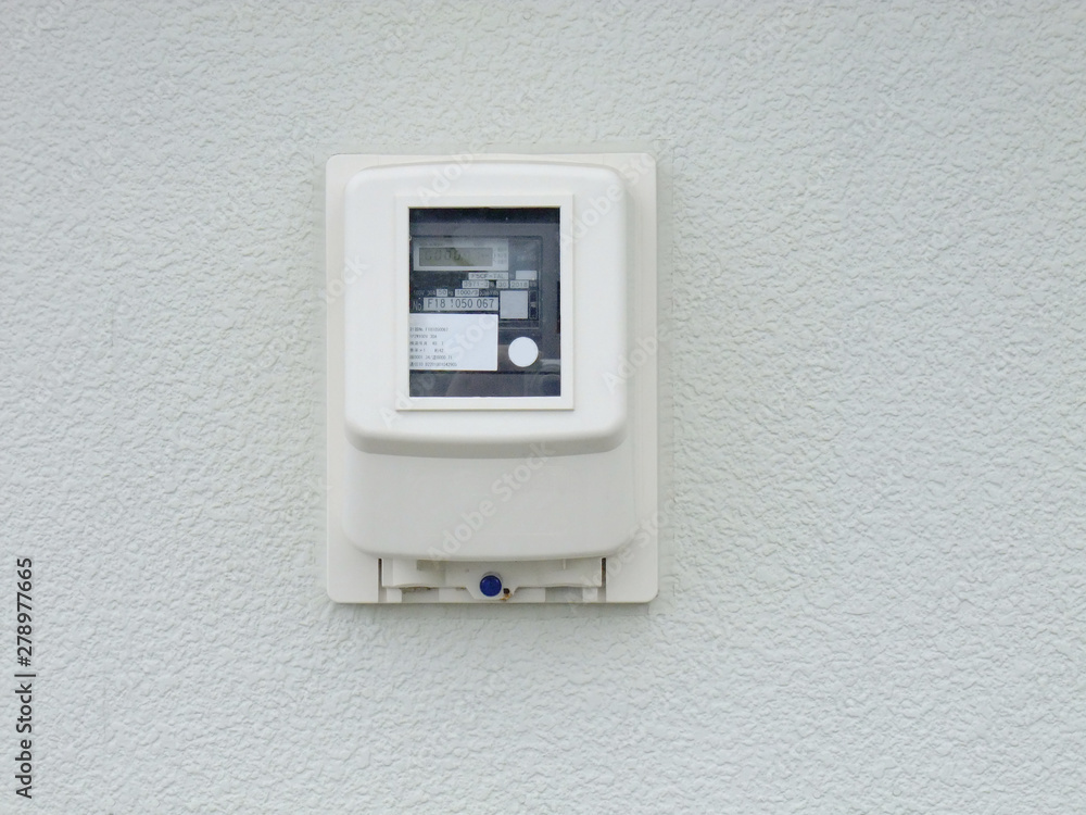 Electricity meter on the wall