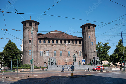 Turin, Italy - June 13, 2019 : View of Acaja Castle, Residences of the Royal House of Savoy photo