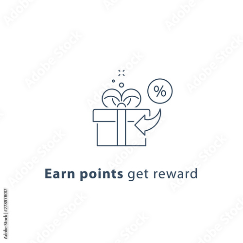 Loyalty program, earn points and get reward, marketing concept