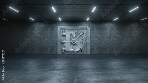 3d render The Vault Door In Bank photo