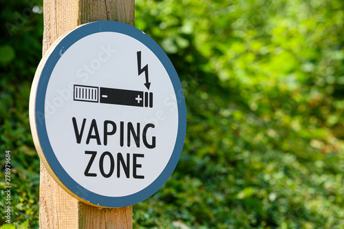 Vaping Vape Zone in outside area e cigarette