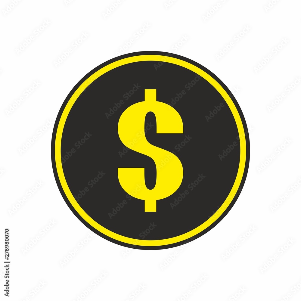 Dollar sign in a black circle icon,vector. Dollar sign in a black circle icon,vector.