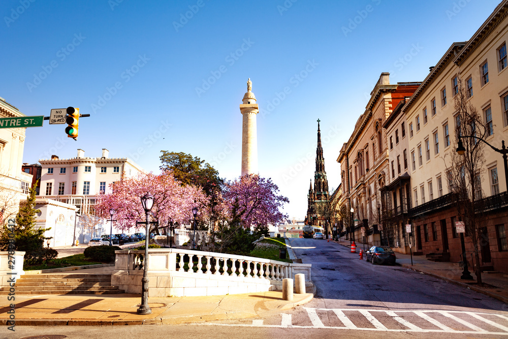 Naklejka premium Cityscape of Baltimore at sunny day, Maryland, USA