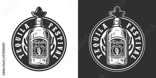 Mexican festival vintage round label