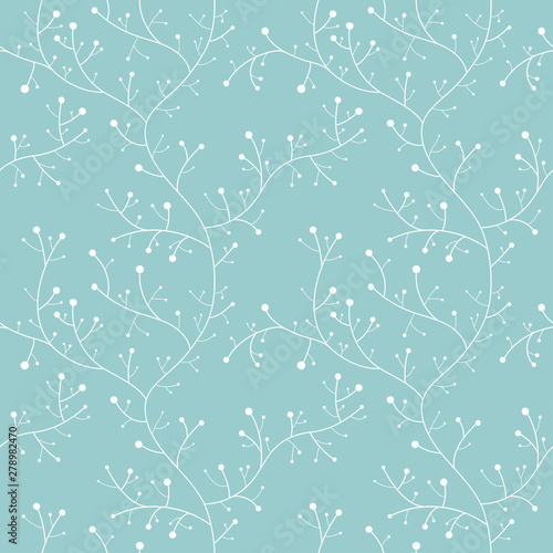 Small branch and berries semaless pattern