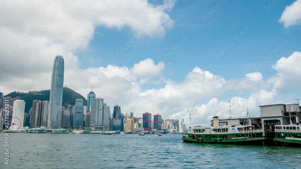 Hong Kong Victoria Harbour skyline - hyper lapse Hong Kong Victoria Harbour skyline - hyper lapse