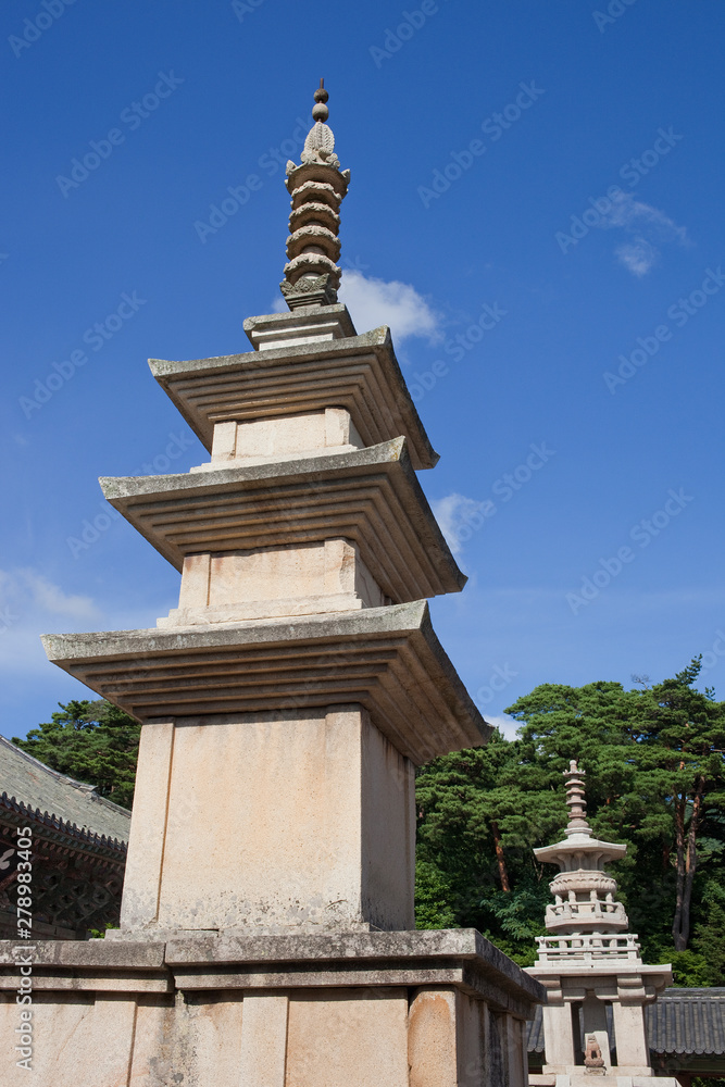 Bulguksa Temple is a famous temple in Gyeongju-si, Korea.