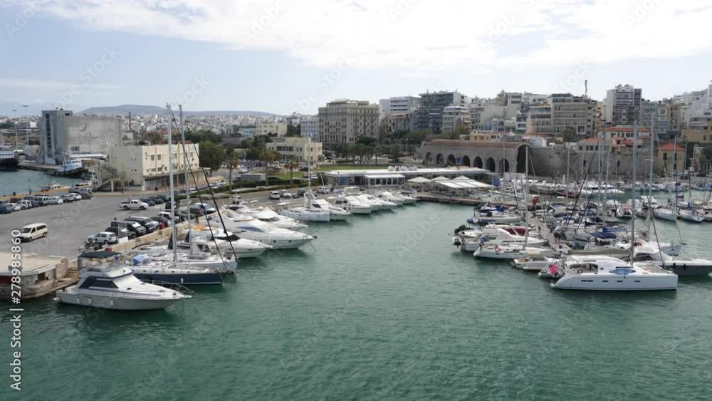4k 60 fps Boats in Heraklion Harbour Crete, Greece 4k 60 fps Boats in Heraklion Harbour Crete, Greece