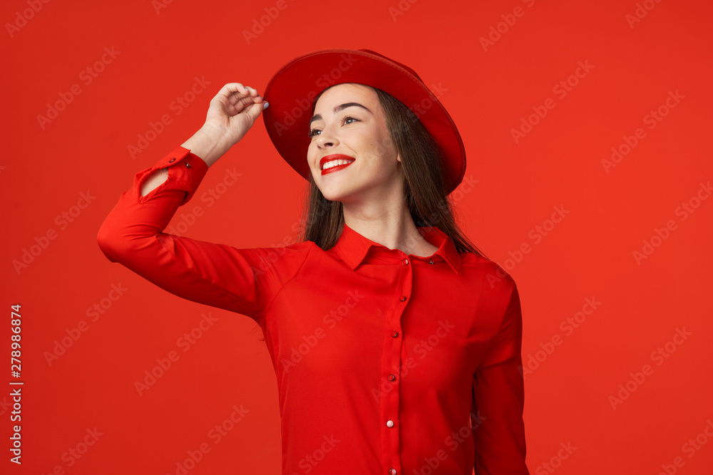 portrait of young woman with long hair portrait of young woman with long hair