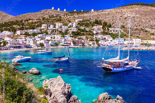 Fototapeta Naklejka Na Ścianę i Meble -  Amazing authentic Greece - Leros island, Panteli village and beach. Dodekanese