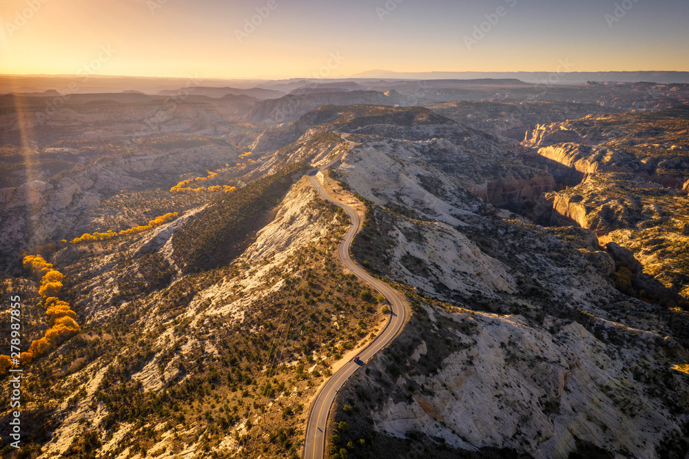 View of winding road passing through mountain View of winding road passing through mountain