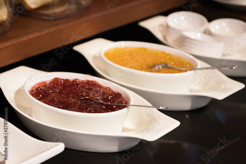 Freshness jam in line catering buffet food at restaurant