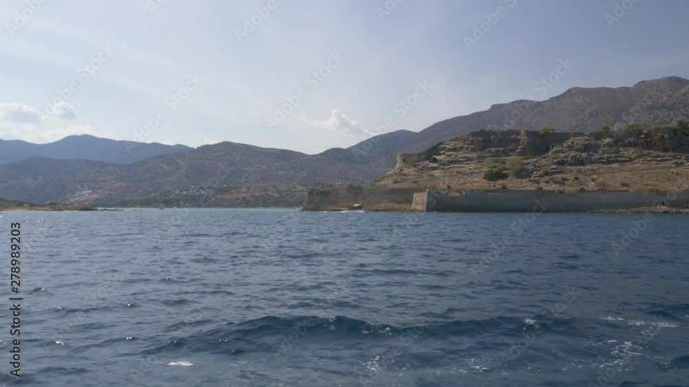 4k 60 fps Approaching Spinalonga Island Crete 4k 60 fps Approaching Spinalonga Island Crete