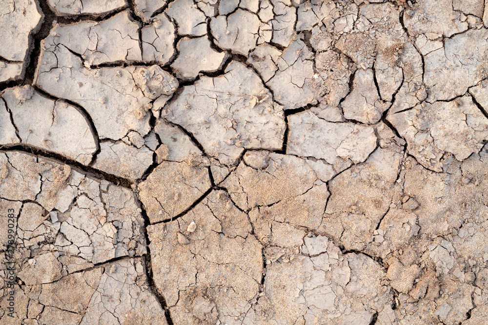 Cracked soil during a drought. Deep cracks in the land. Global warming is an ecological catastrophe Cracked soil during a drought. Deep cracks in the land. Global warming is an ecological catastrophe