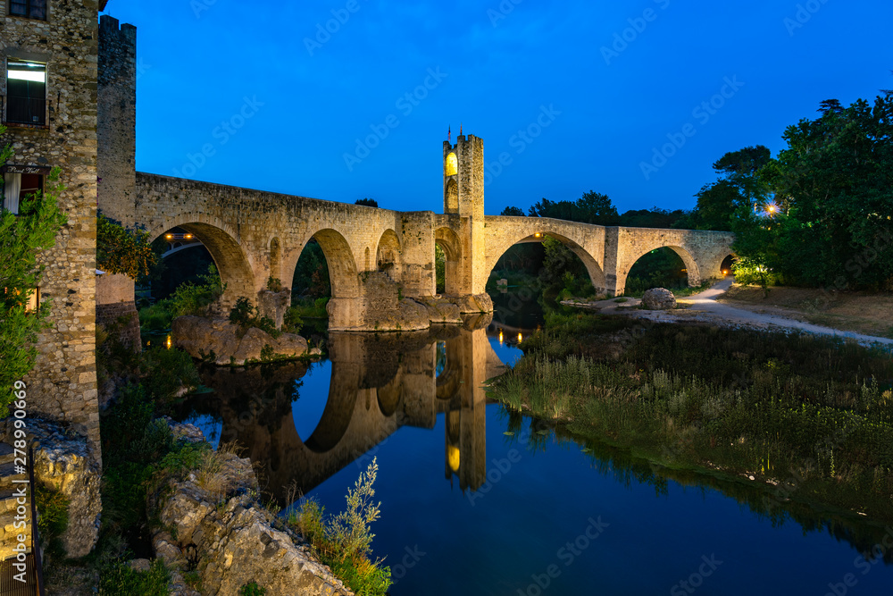 Landscape medieval village Besalu, Catalonia, Spain