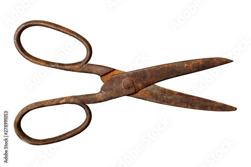 Old rusty tailor scissors