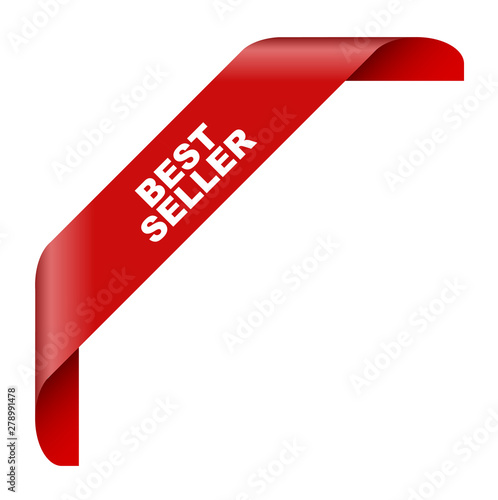 red vector banner best seller
