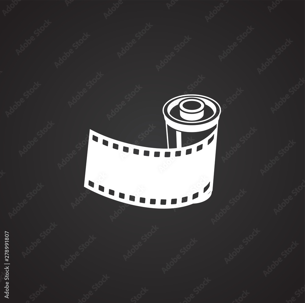 Film strip related icon on background for graphic and web design. Simple illustration. Internet concept symbol for website button or mobile app.