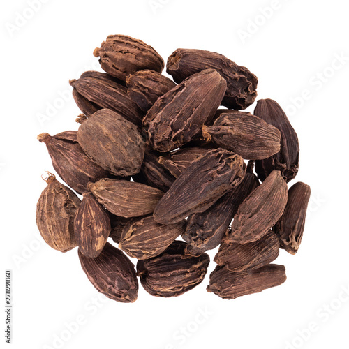 Wallpaper Mural heap of black cardamom isolated on white background. top view Torontodigital.ca