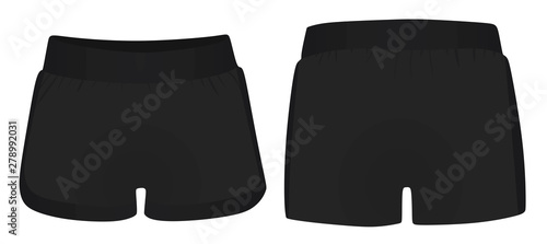 Women black shorts. vector illustration