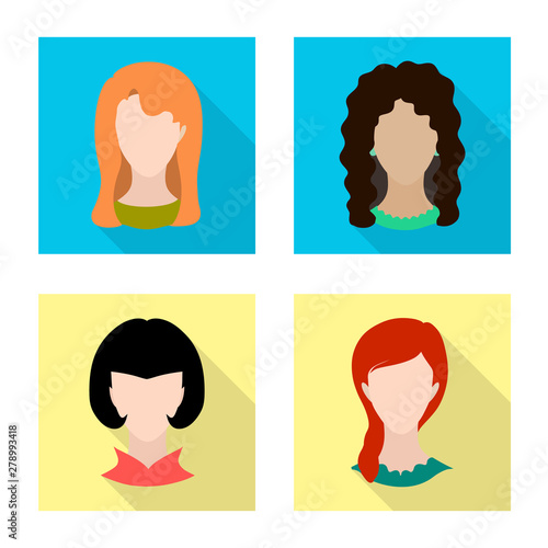 Vector illustration of avatar and dummy icon. Collection of avatar and figure vector icon for stock.