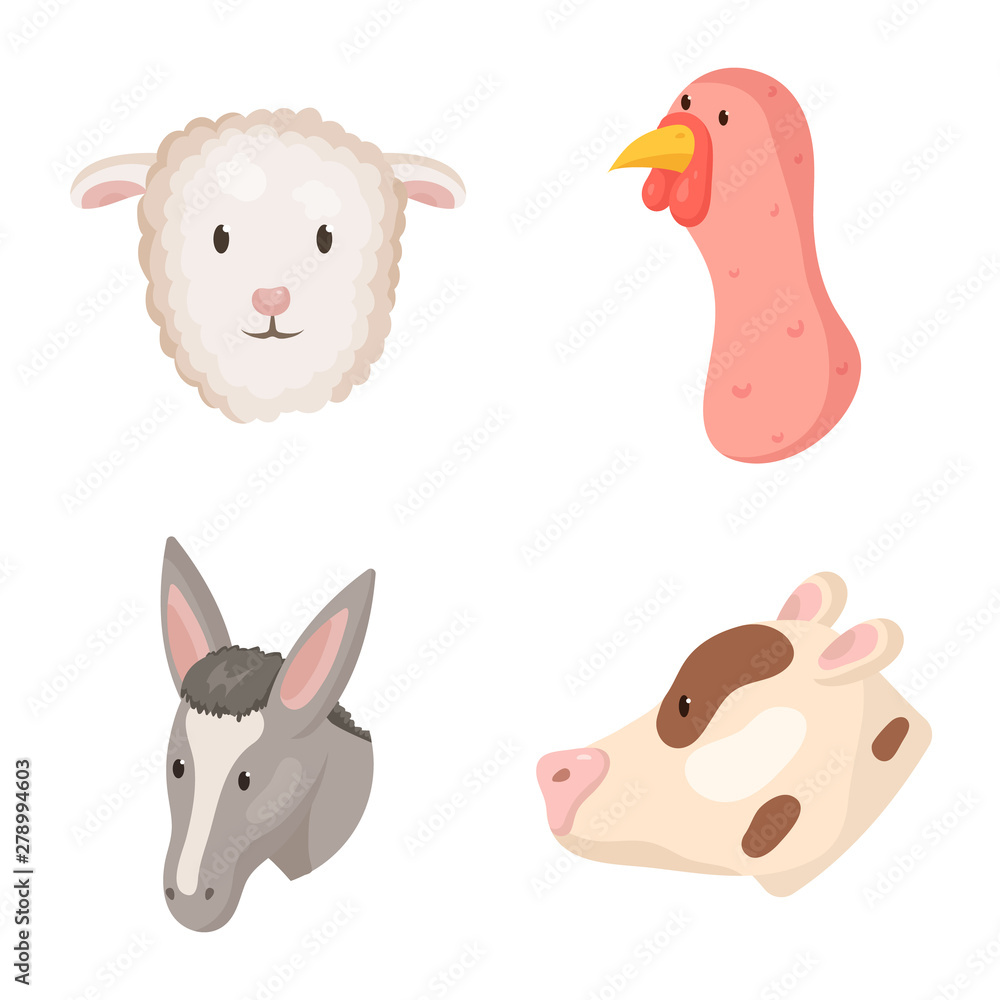 Naklejka premium Isolated object of farm and head sign. Set of farm and homemade stock symbol for web.