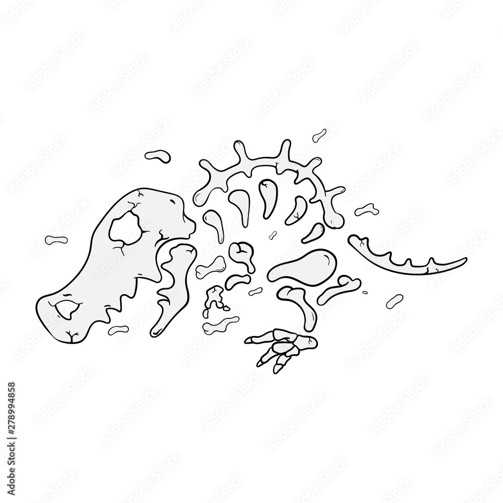 Tyrannosaurus Rex fossil buried in the ground cartoon vector Tyrannosaurus Rex fossil buried in the ground cartoon vector